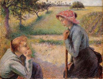卡米耶 畢沙羅 Two Peasant Woman Chatting 卡米耶 畢沙羅 Two Peasant Woman Chatting